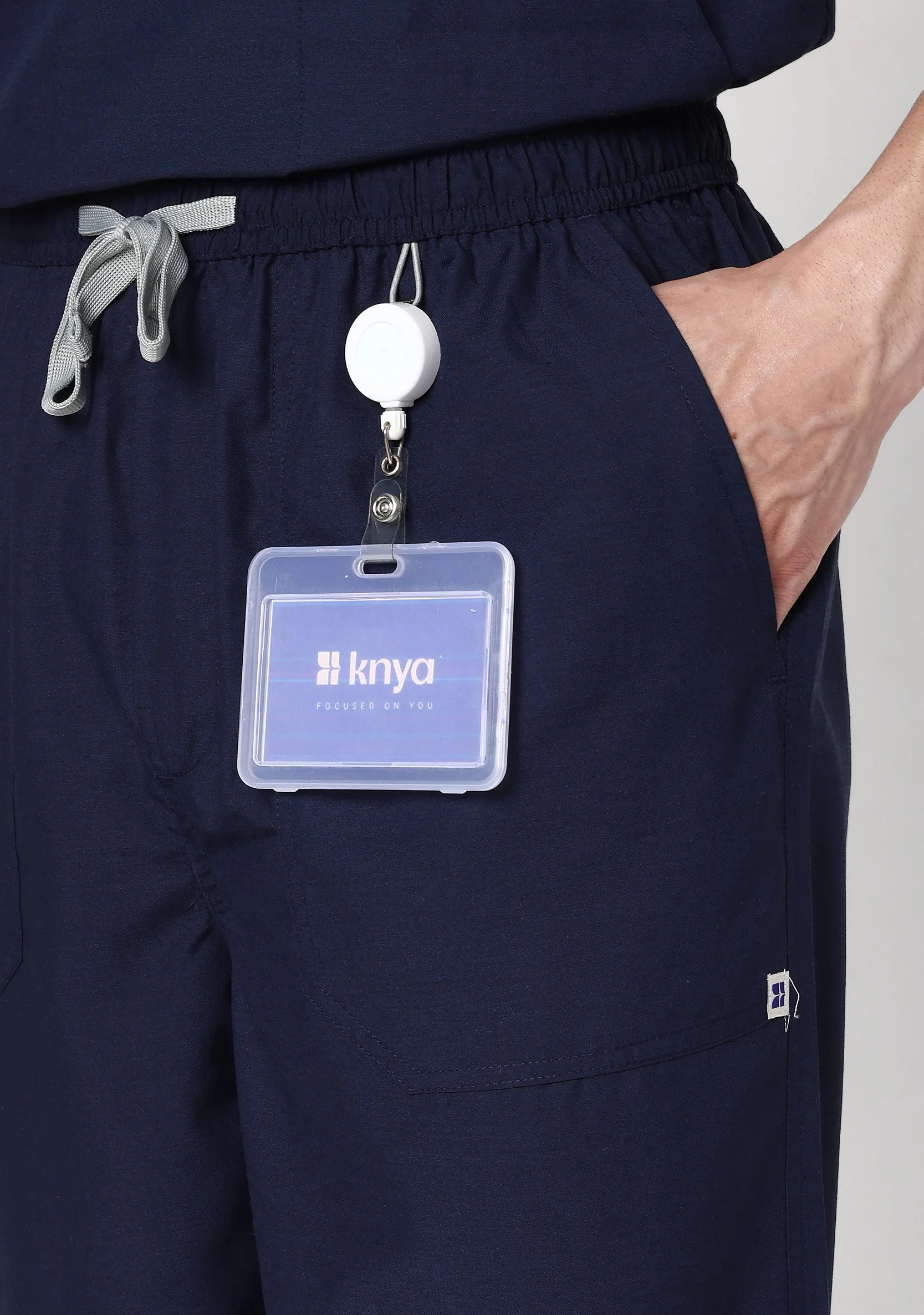 Classic Men's V-Neck (Navy) Plus Size Scrub - Image 4