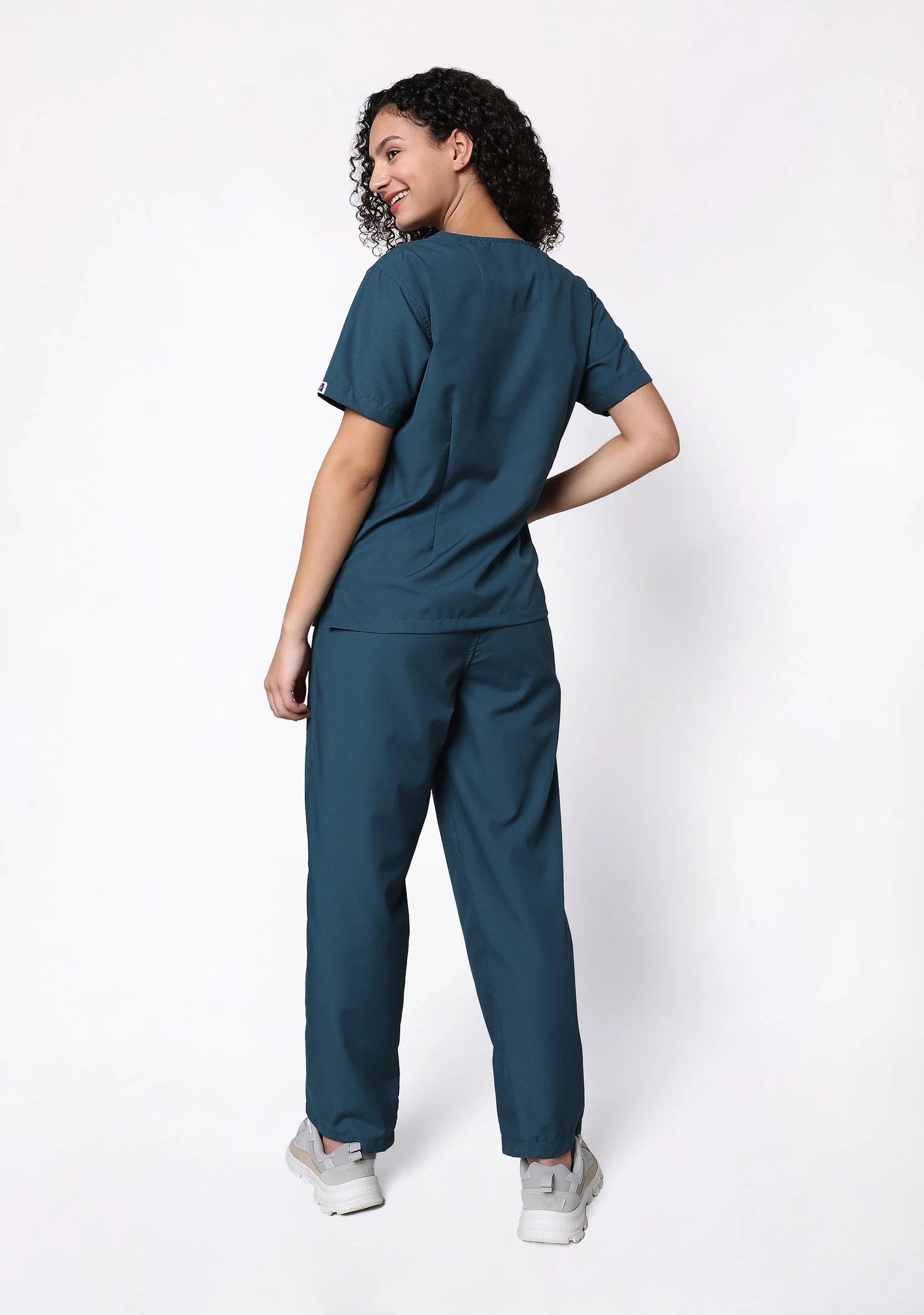 Classic Women's V-Neck (Forest Green) Scrub - Image 6