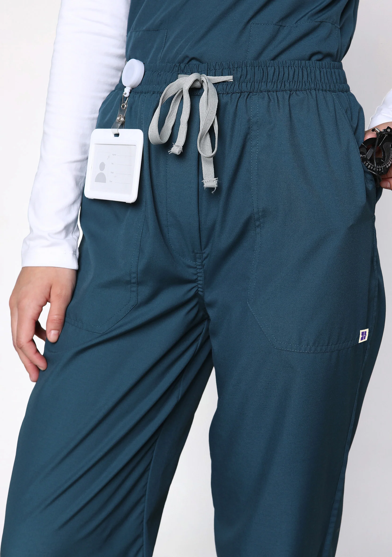 Classic Women's V-Neck (Forest Green) Plus Size Scrub - Image 3